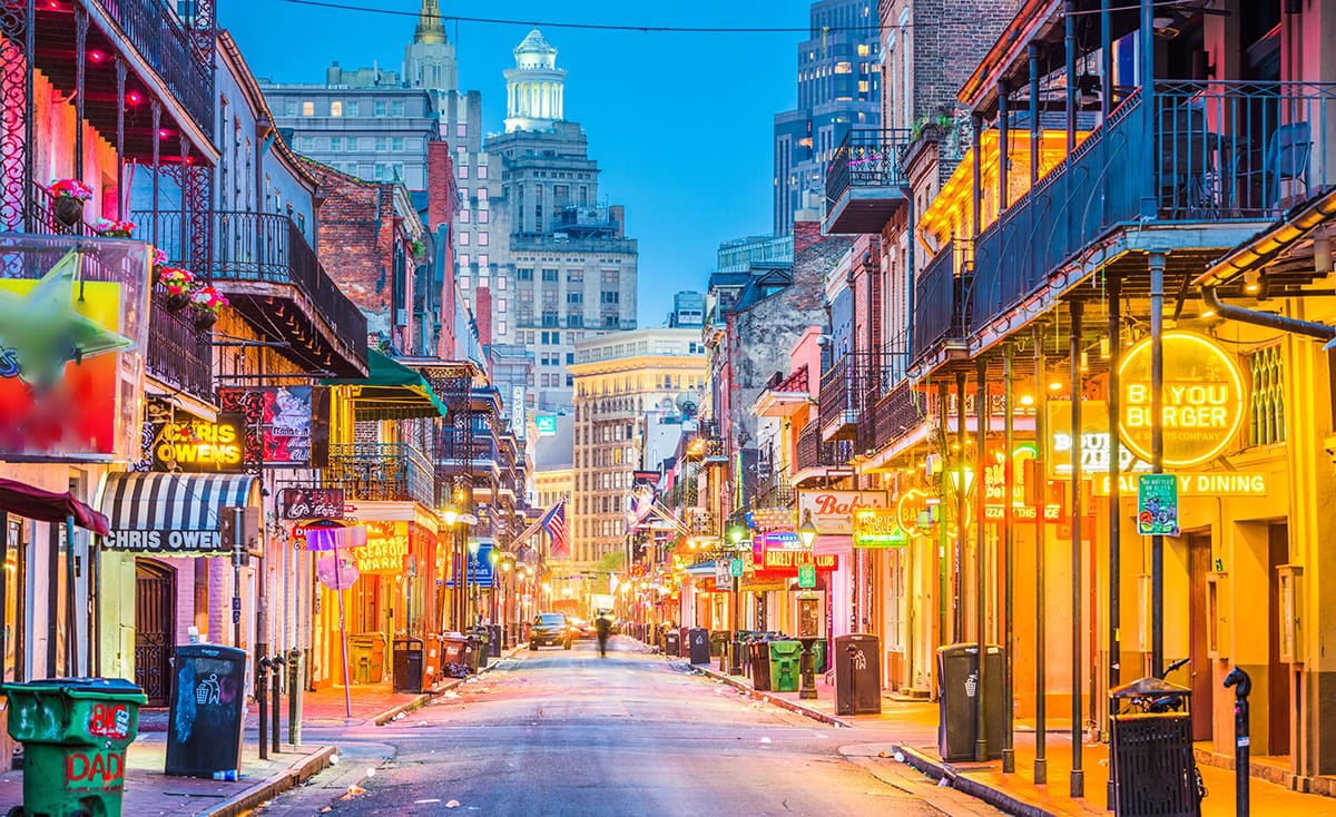 New Orleans street during the international fundraising conference.