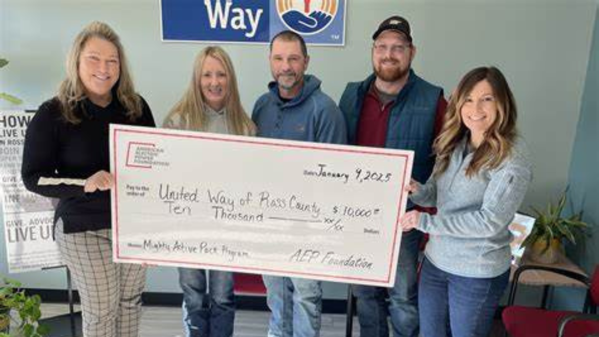 United Way of Ross County presentation of award.