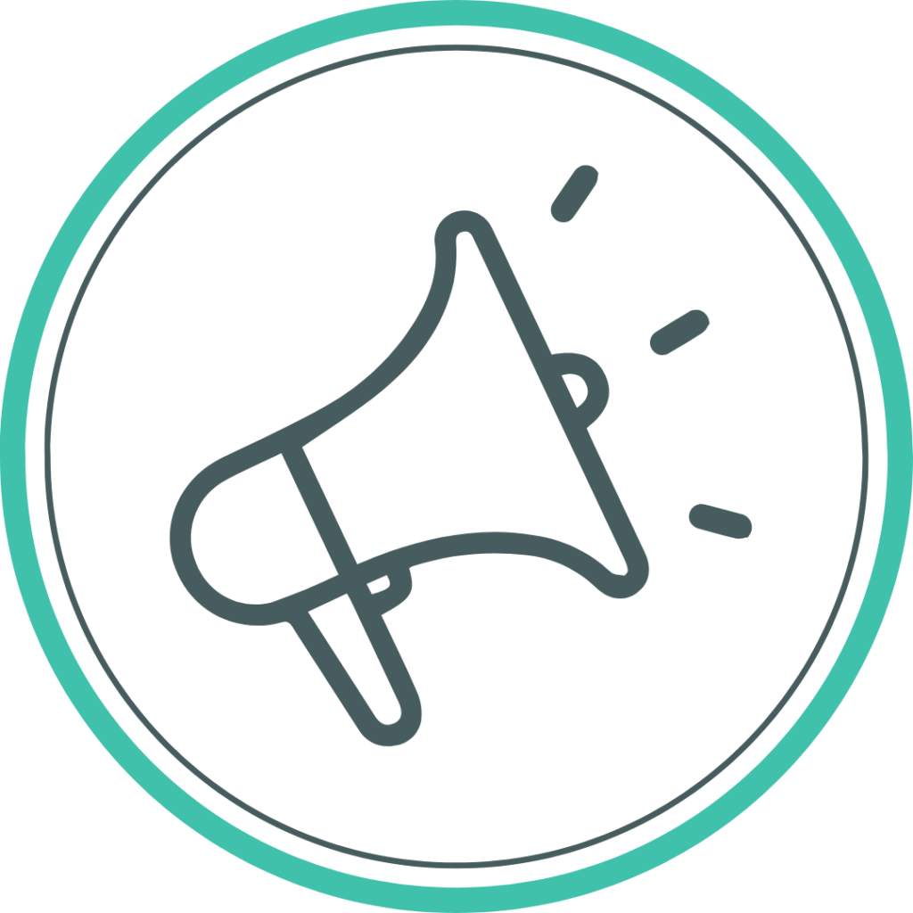 Megaphone in a double circle.