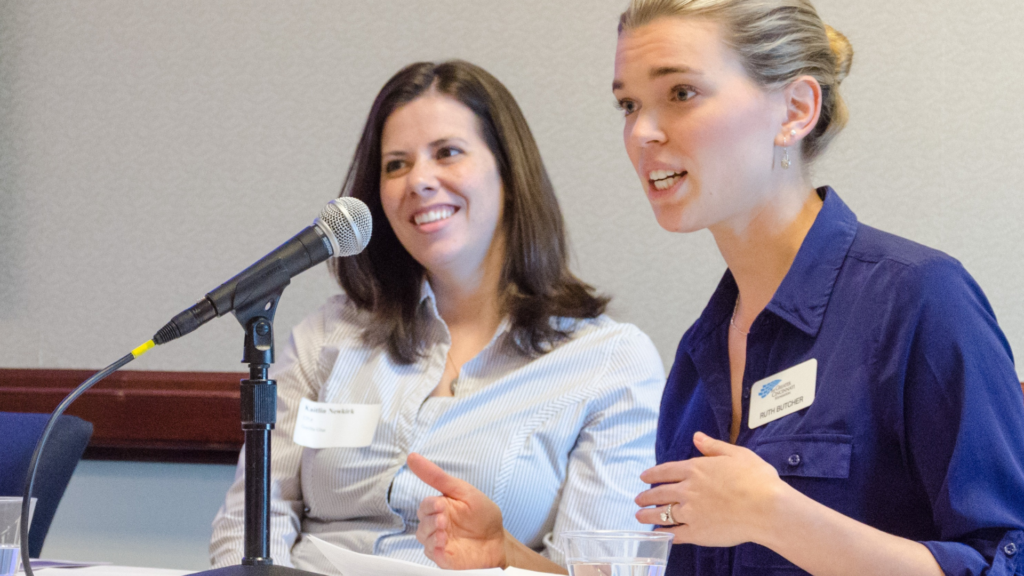 Ohio CPA Foundation. Image shows a woman speaking into a microphone.