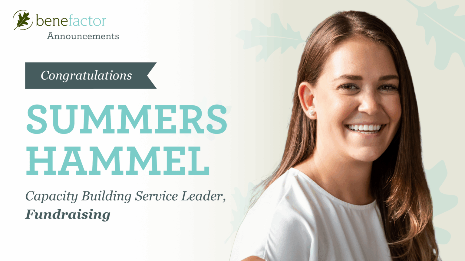 Congratulations Summers Hammel, Capacity Building Service Leader
